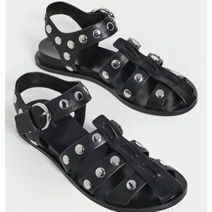 New w/Box Rag & Bone Black Beau Fisherman Sandals Size US 5 / EU 35